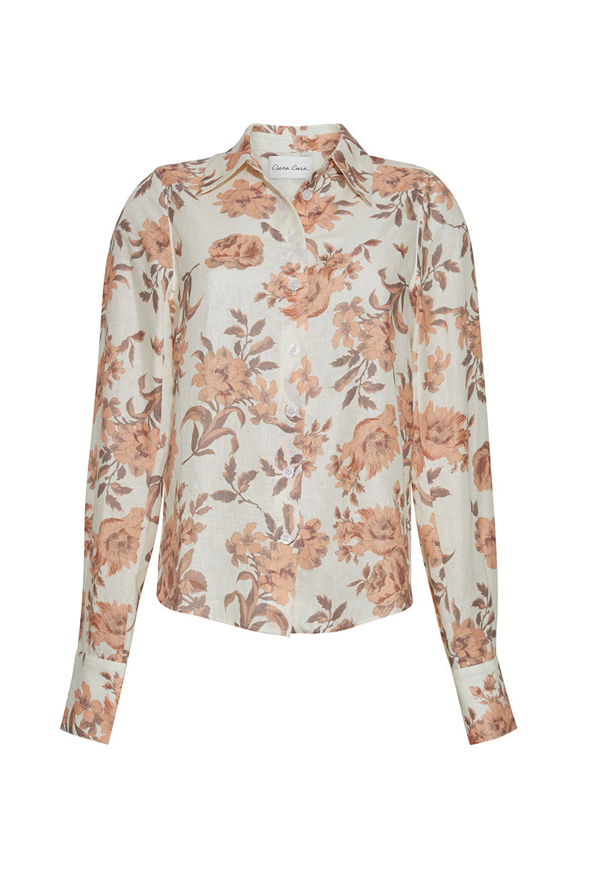 Perfect Shirt in Farfella Border Egret