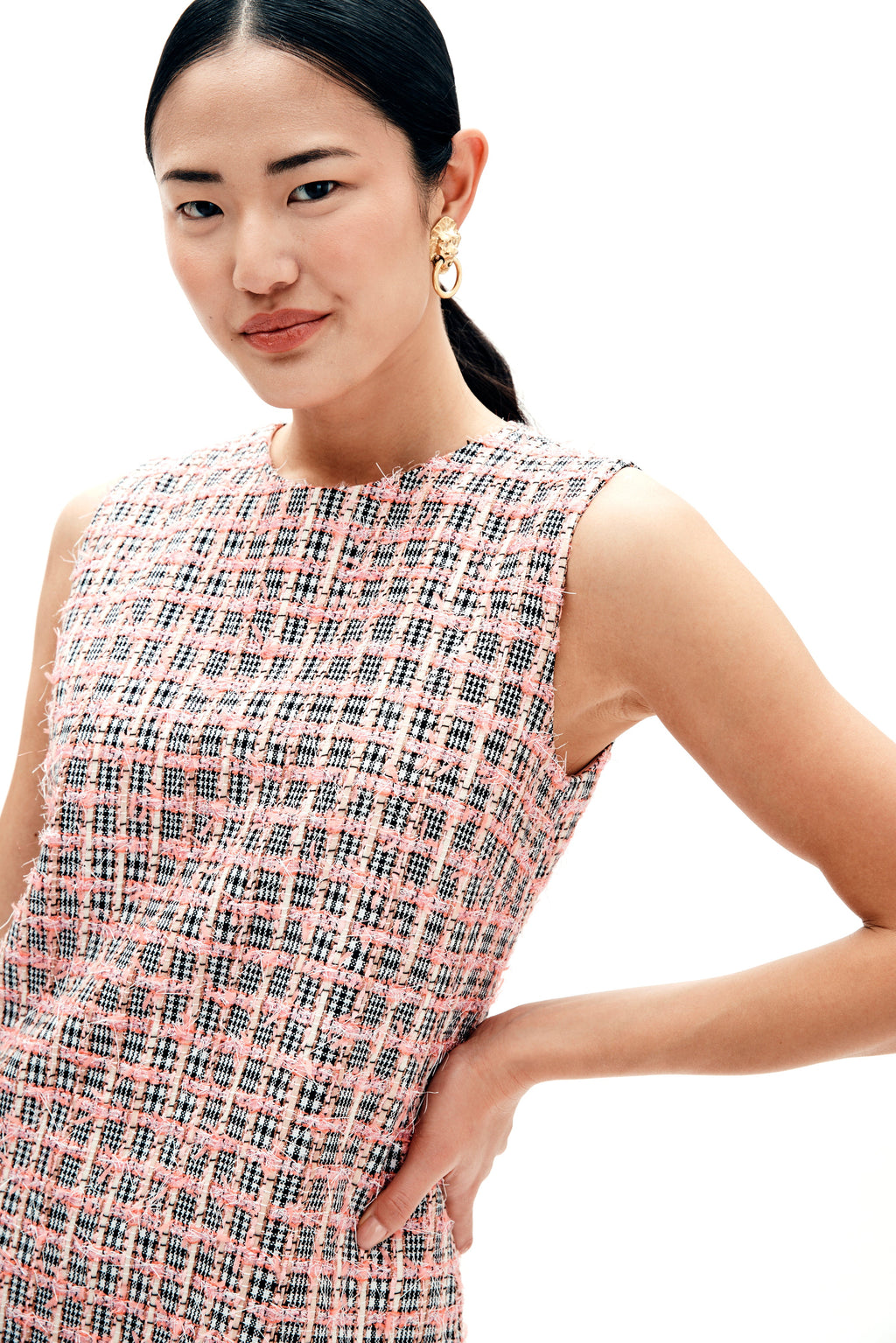 Laurel Dress in Eyelash Tweed