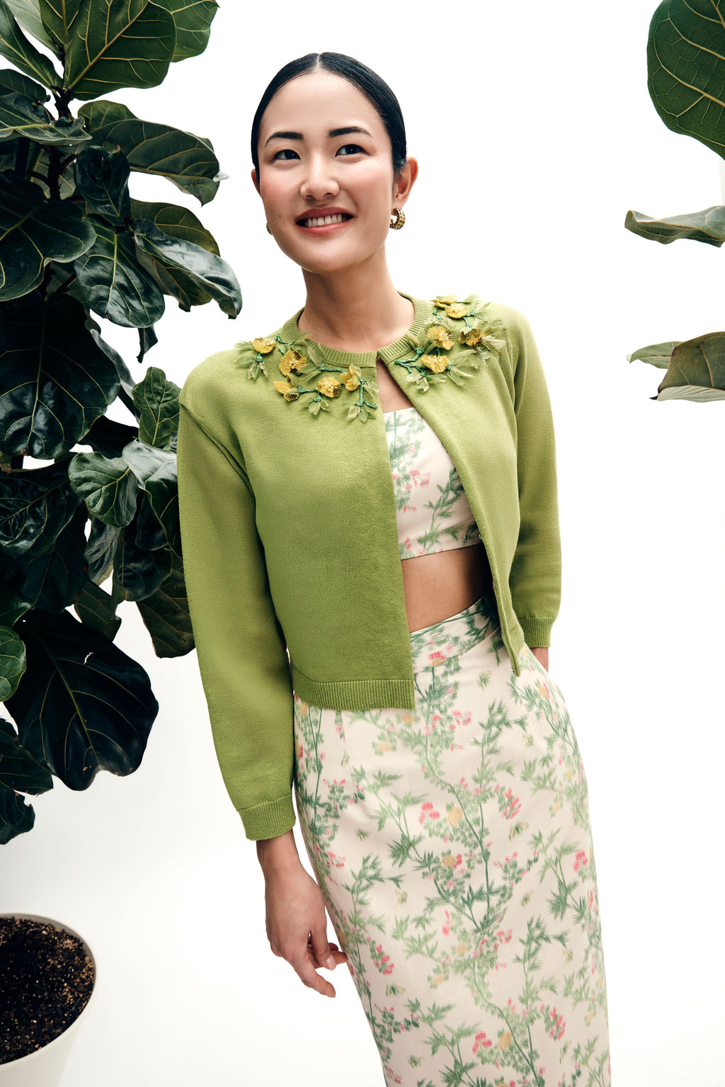 Bailey Knit Jacket With Jardin Embellishment