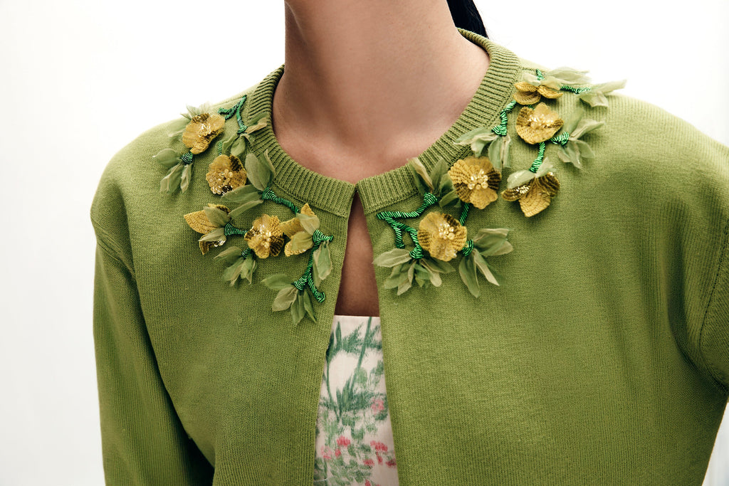 Bailey Knit Jacket With Jardin Embellishment