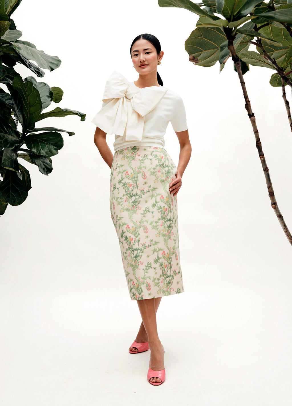 MAE x Scalamandré Sienna Skirt in Jardin De Chine