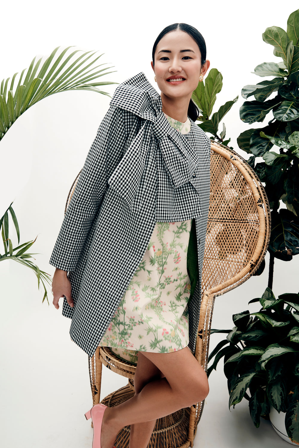 Phoebe Coat In Gingham Jacquard