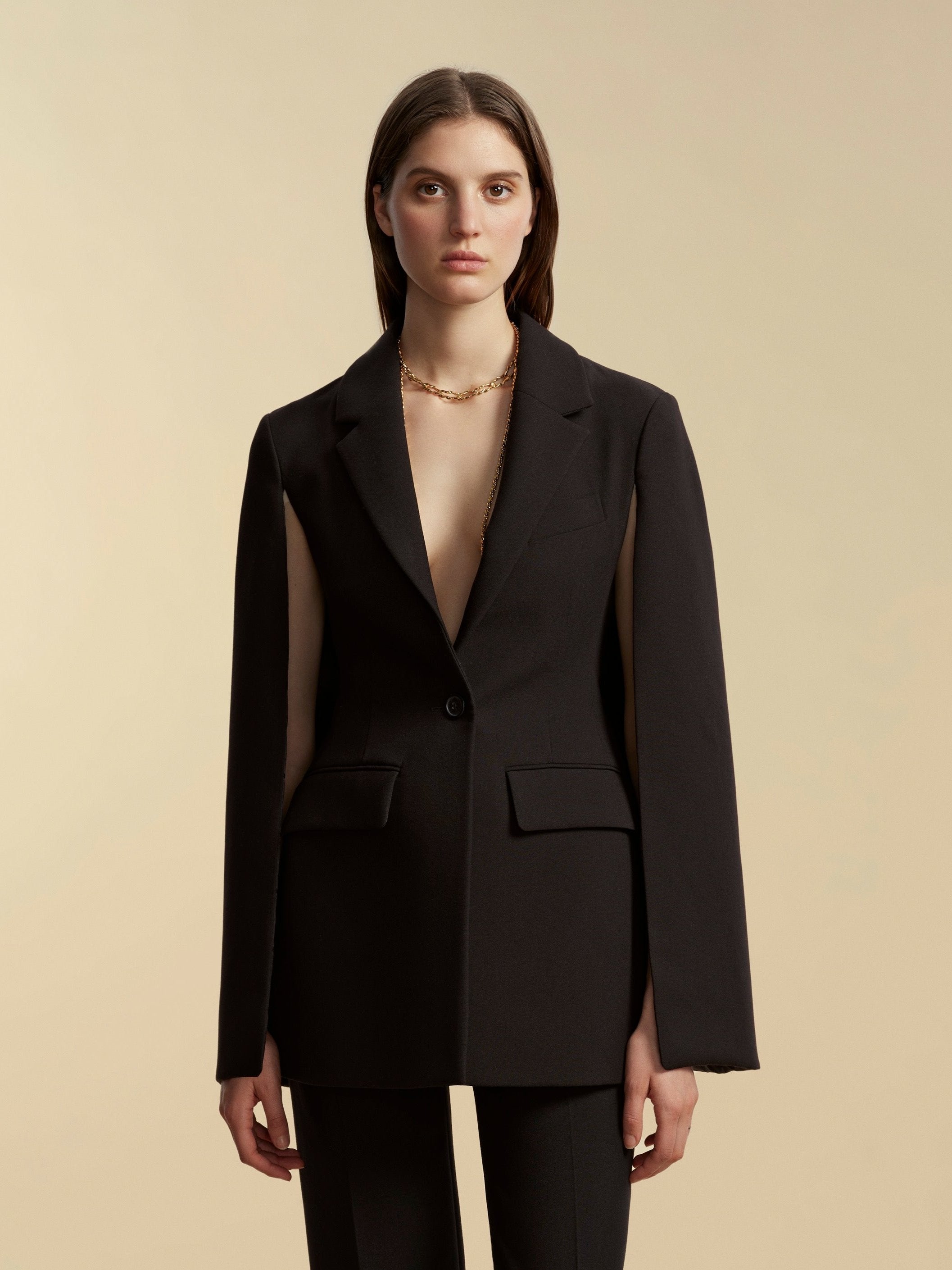 Tailored Basque Cape in Black