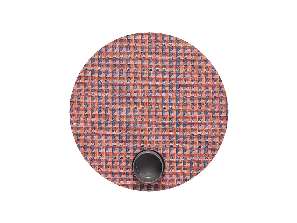 Crane Round Placemat in Raspberry