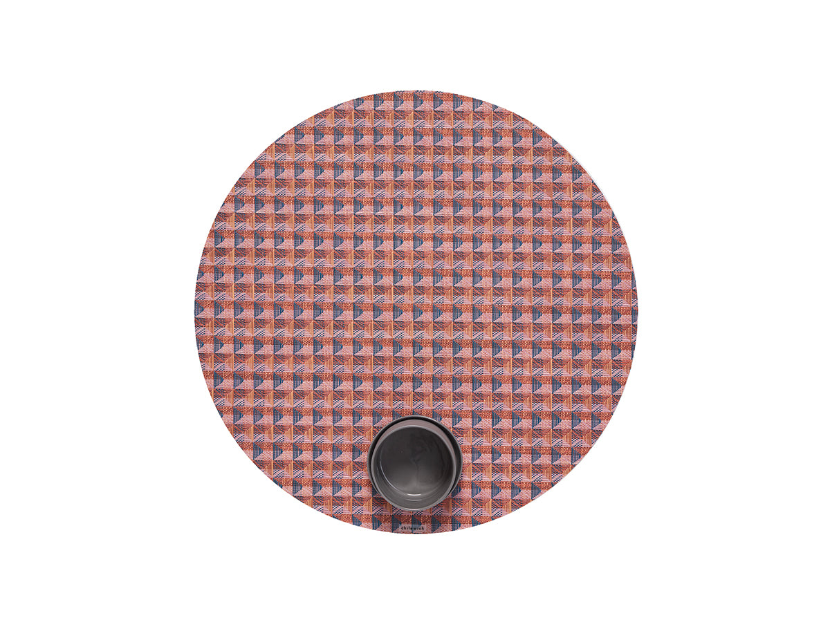 Crane Round Placemat in Raspberry