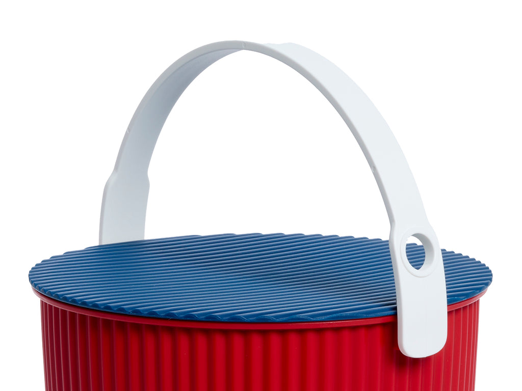 Hachiman Bucket Large in Red, Blue & White