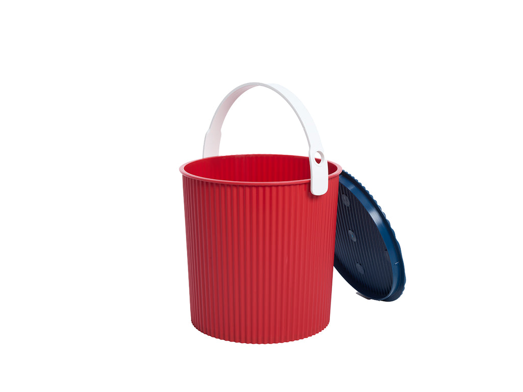 Hachiman Bucket Large in Red, Blue & White