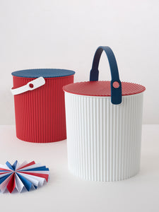 Hachiman Bucket Large in Red, Blue & White