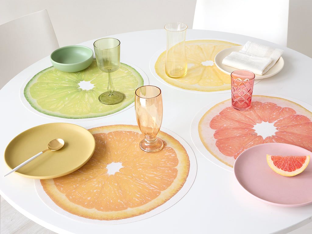 Citrus Placemat in Orange, Set of 4