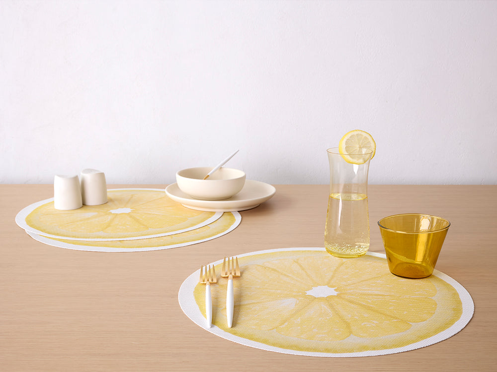 Citrus Placemat in Lemon, Set of 4
