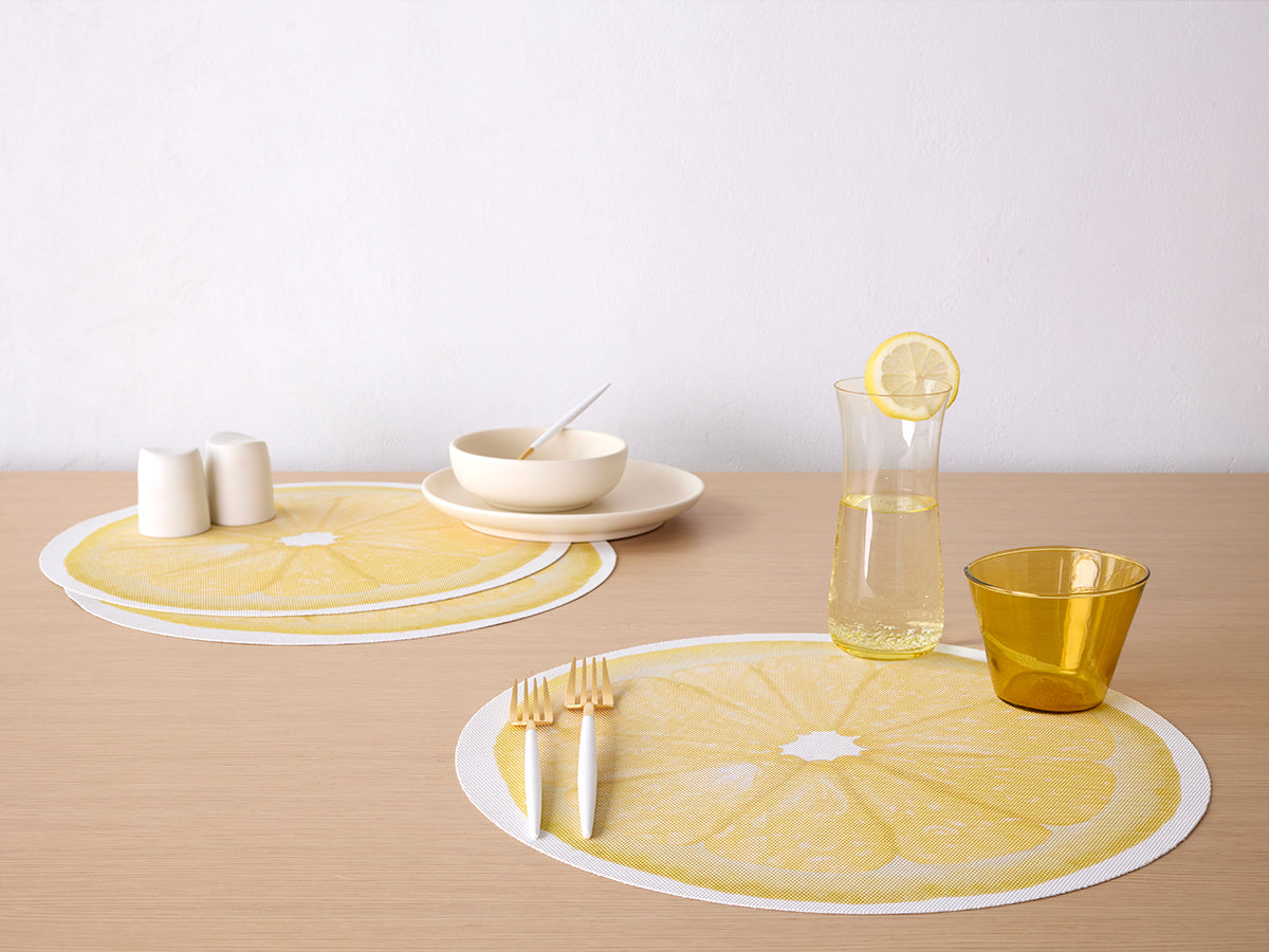 Citrus Placemat in Lemon, Set of 4