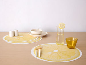 Citrus Placemat in Lemon, Set of 4