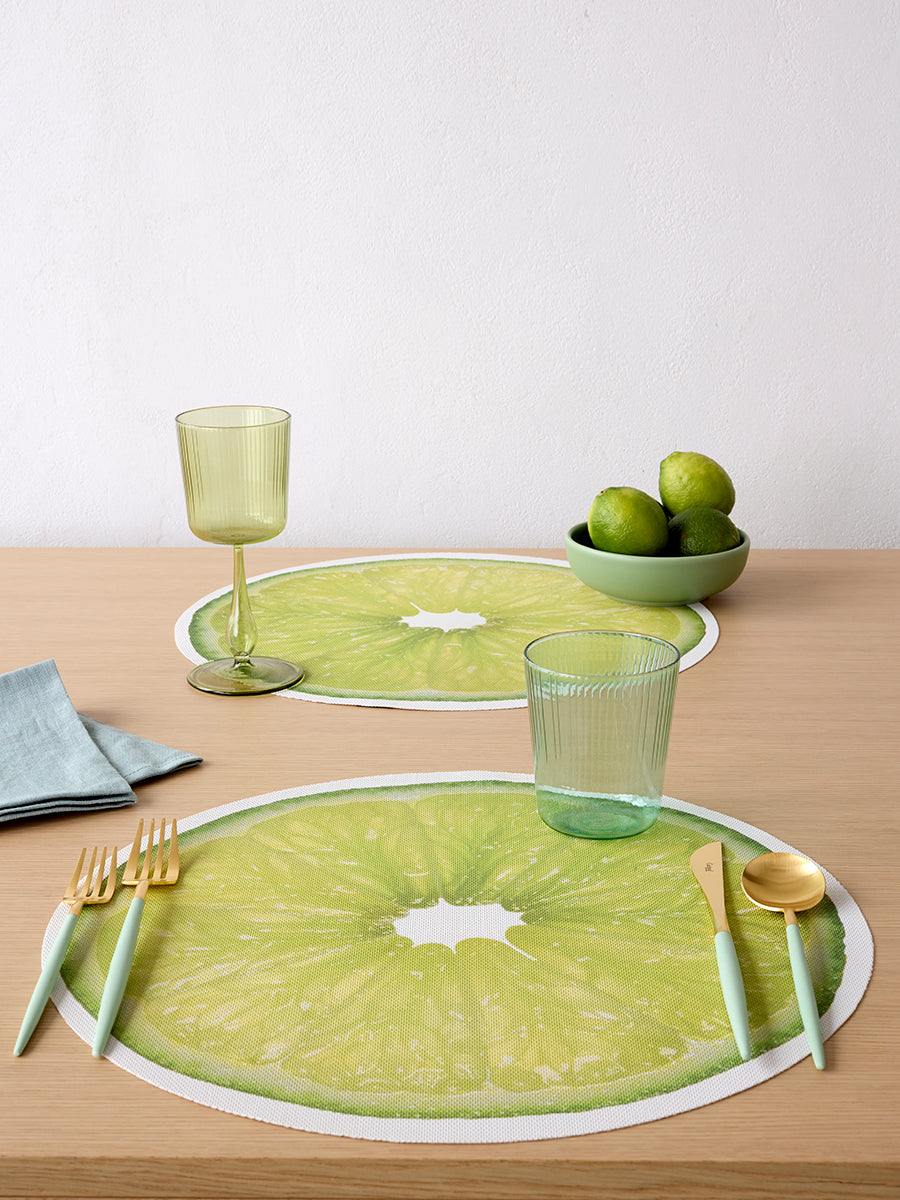 Citrus Placemat in Lime, Set of 4
