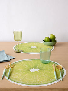Citrus Placemat in Lime, Set of 4