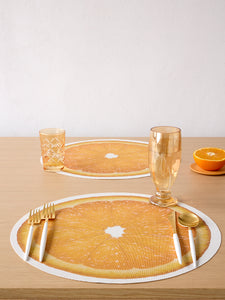 Citrus Placemat in Orange, Set of 4