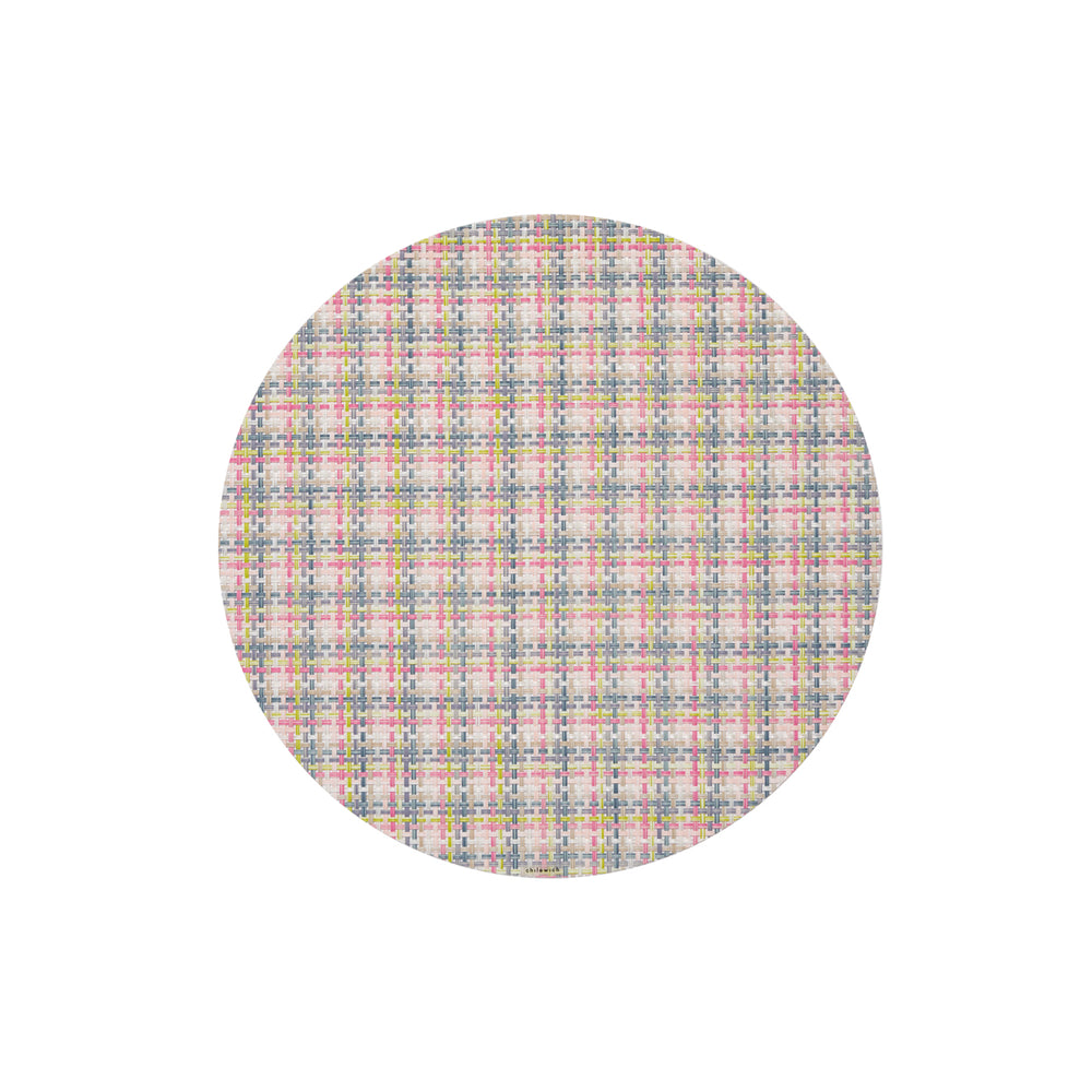 Basketweave Round Placemat in Begonia