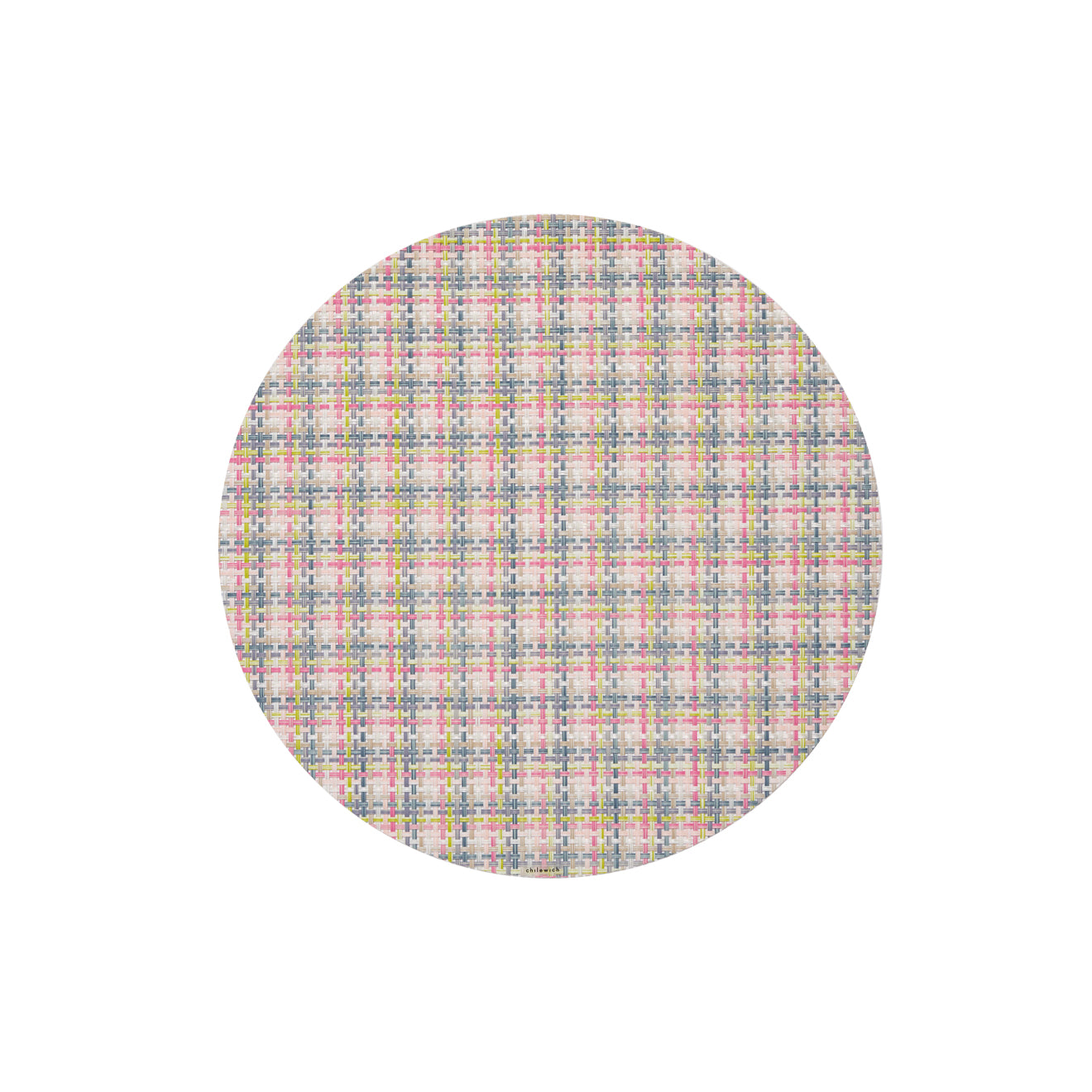 Basketweave Round Placemat in Begonia