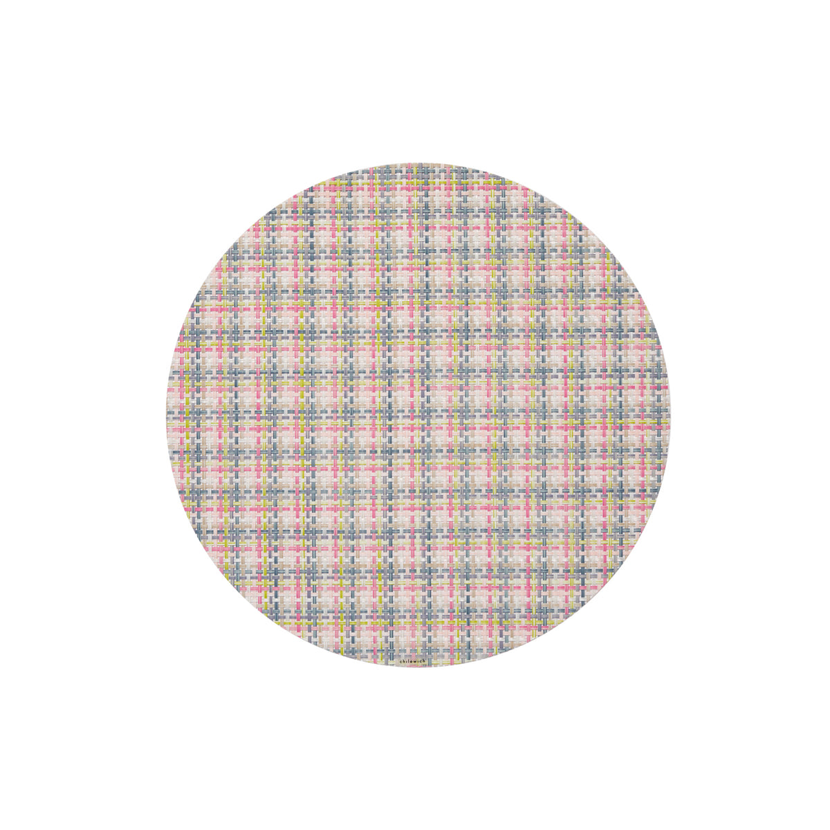 Basketweave Round Placemat in Begonia