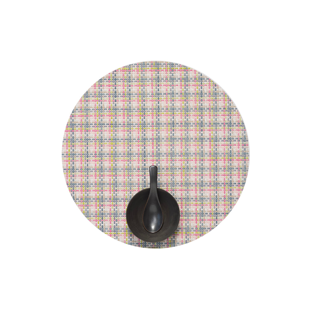 Basketweave Round Placemat in Begonia