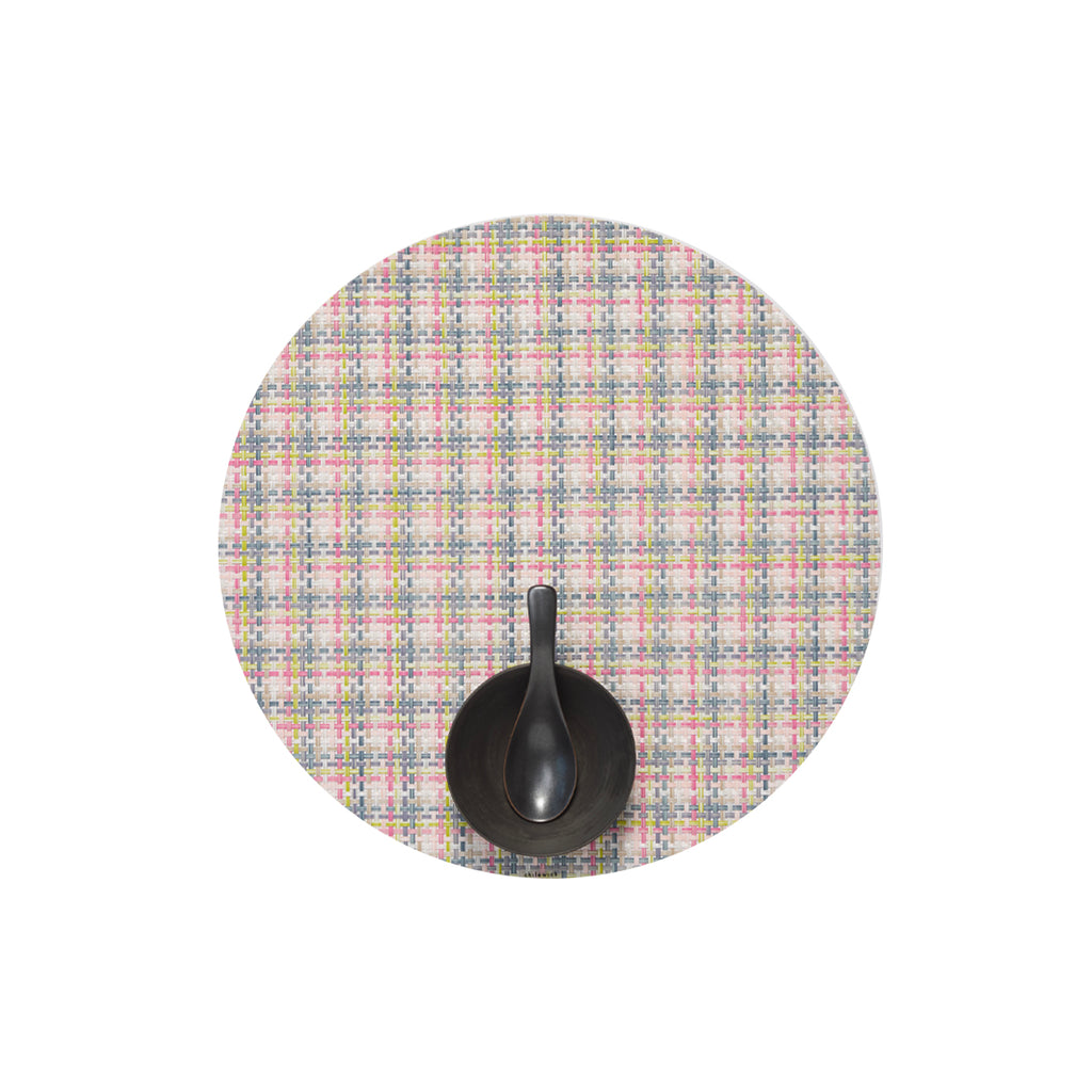 Basketweave Round Placemat in Begonia