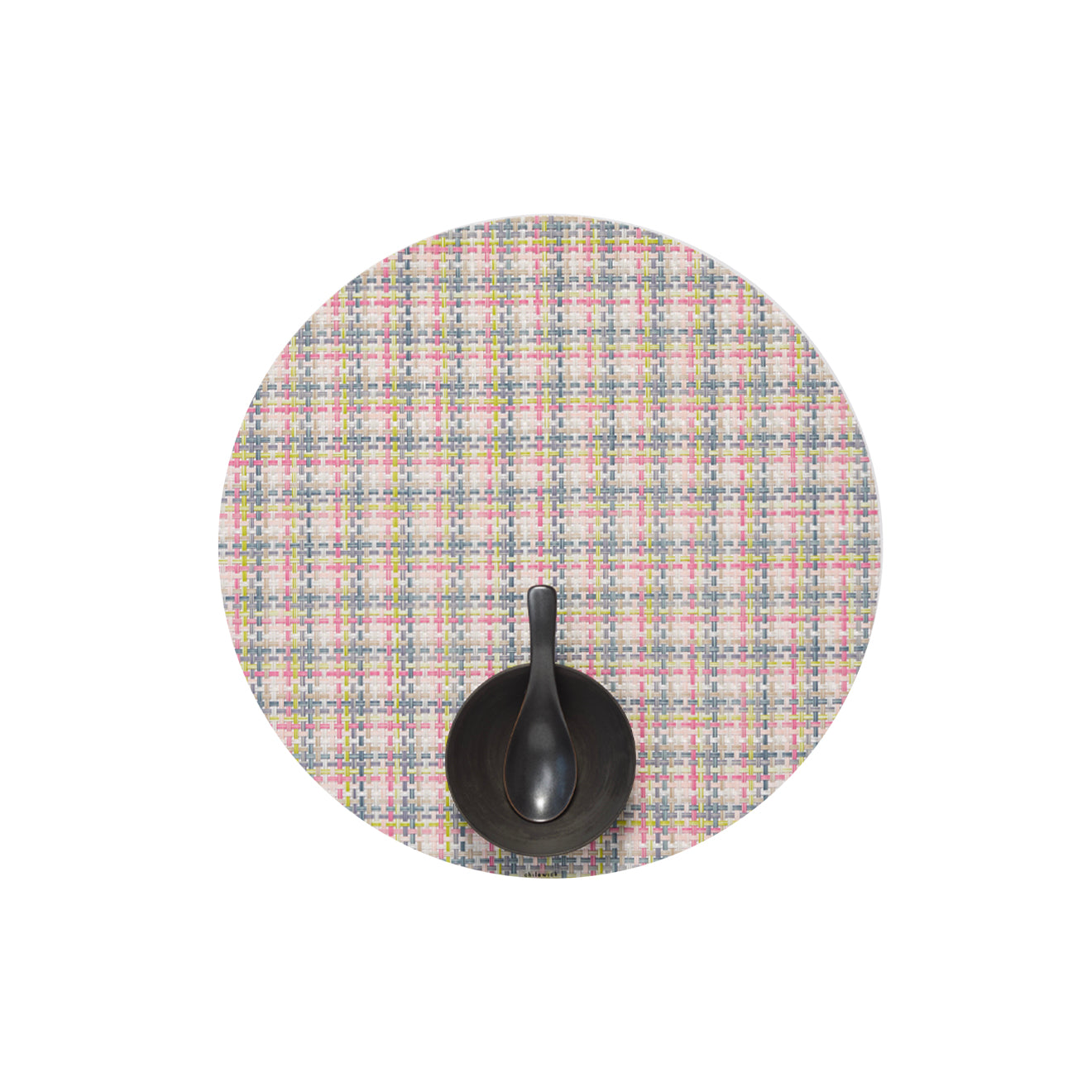 Basketweave Round Placemat in Begonia