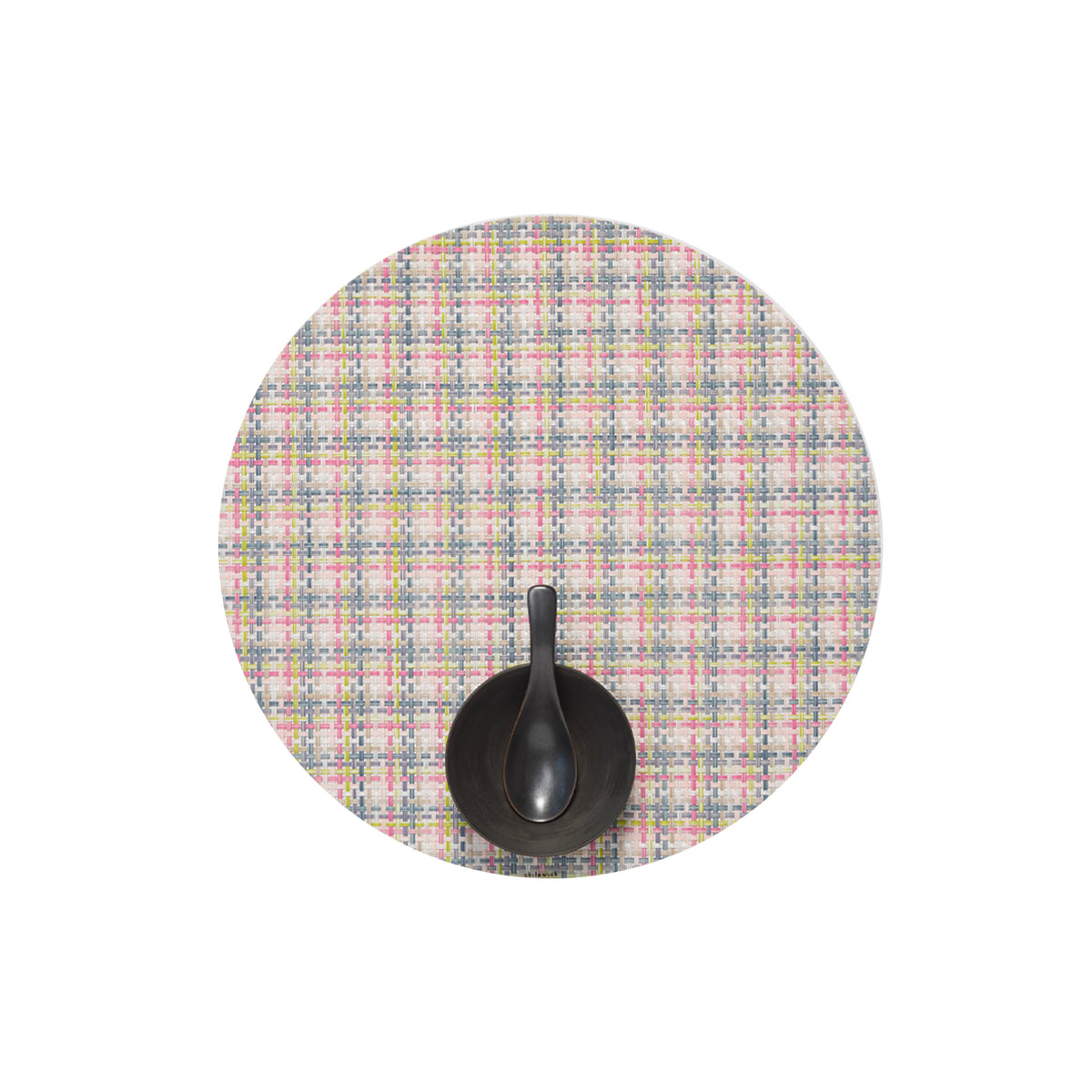 Basketweave Round Placemat in Begonia