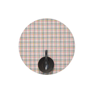 Basketweave Round Placemat in Begonia