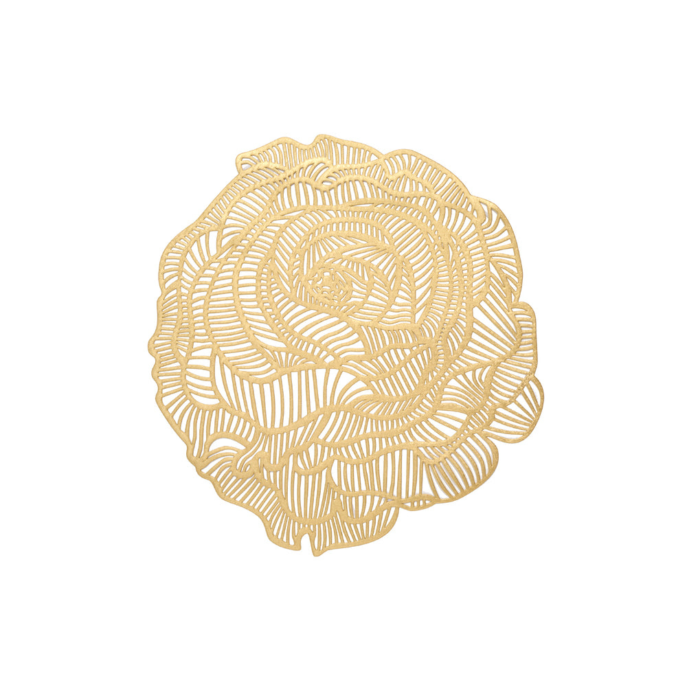 Pressed Rose Placemat in Brass
