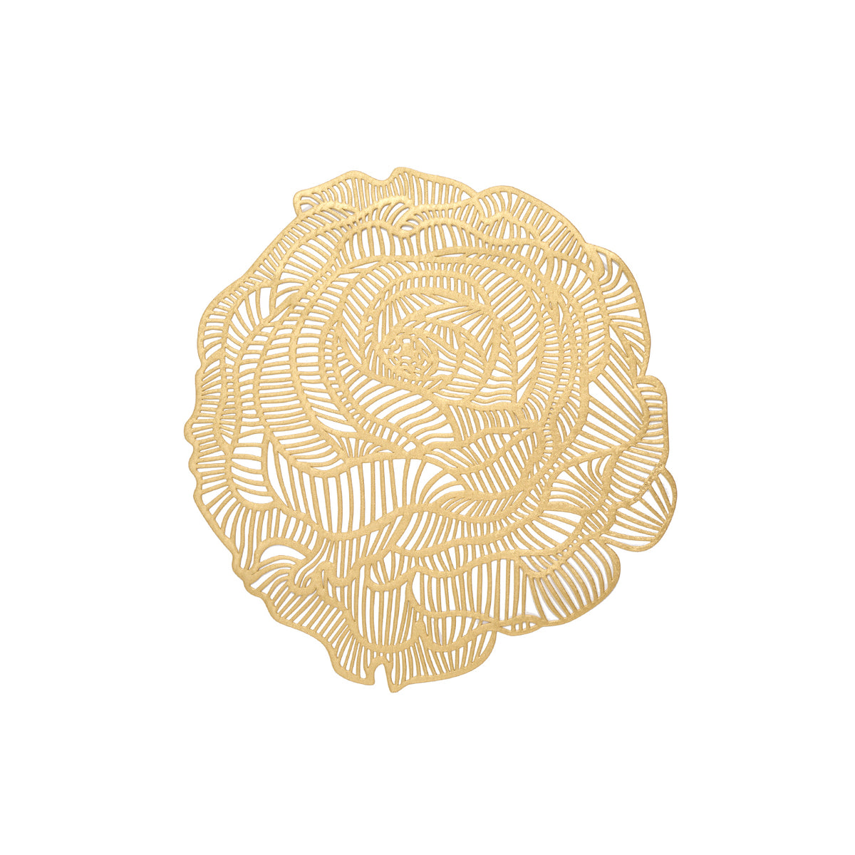 Pressed Rose Placemat in Brass