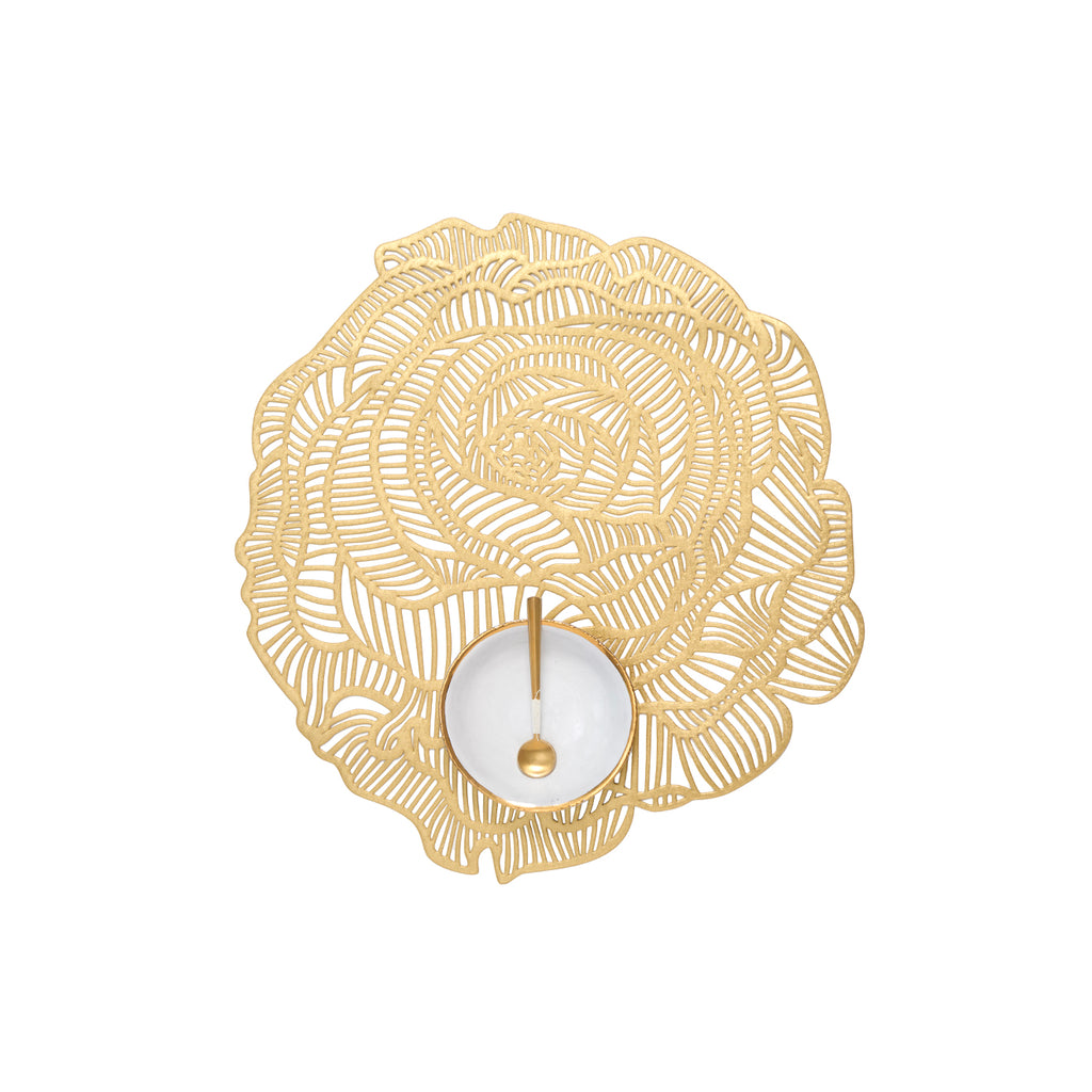 Pressed Rose Placemat in Brass