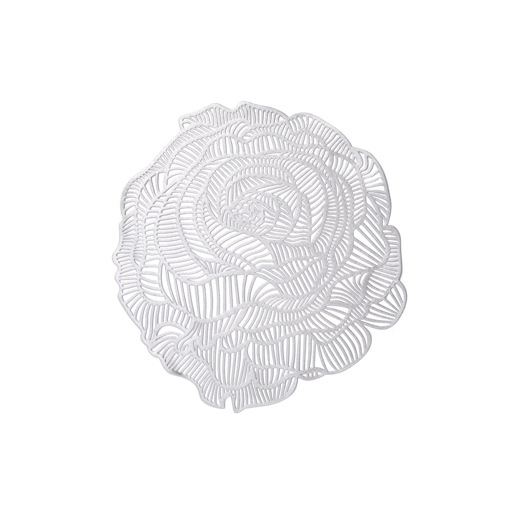 Pressed Rose Placemat in Silver
