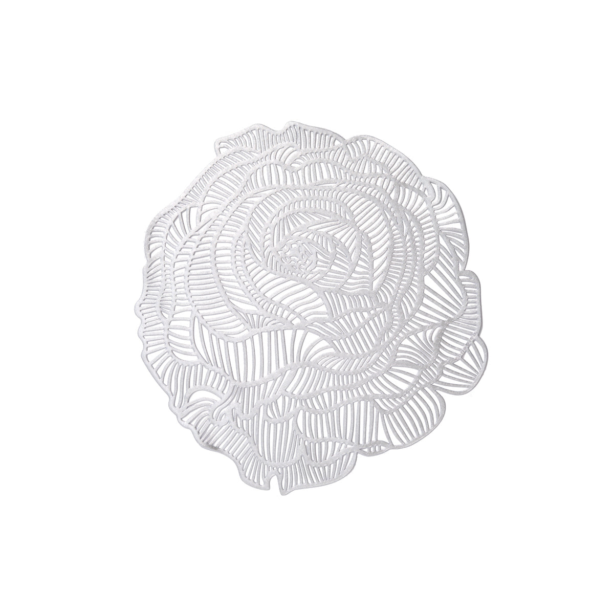 Pressed Rose Placemat in Silver