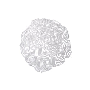 Pressed Rose Placemat in Silver