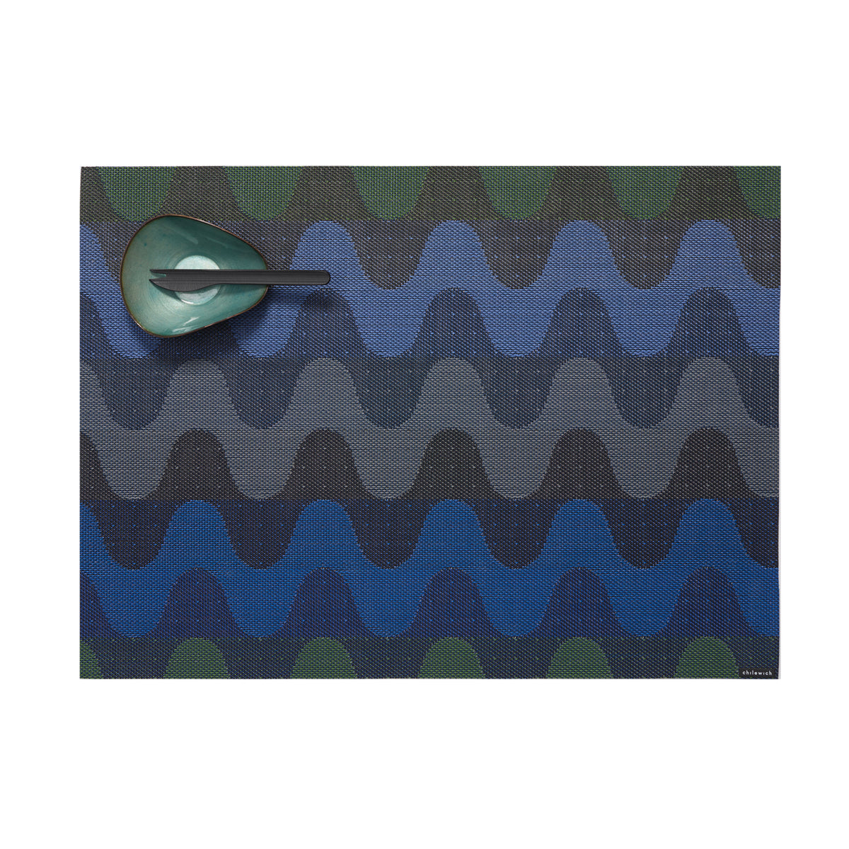 Wiggle Rectangular Placemat in Deep Sea