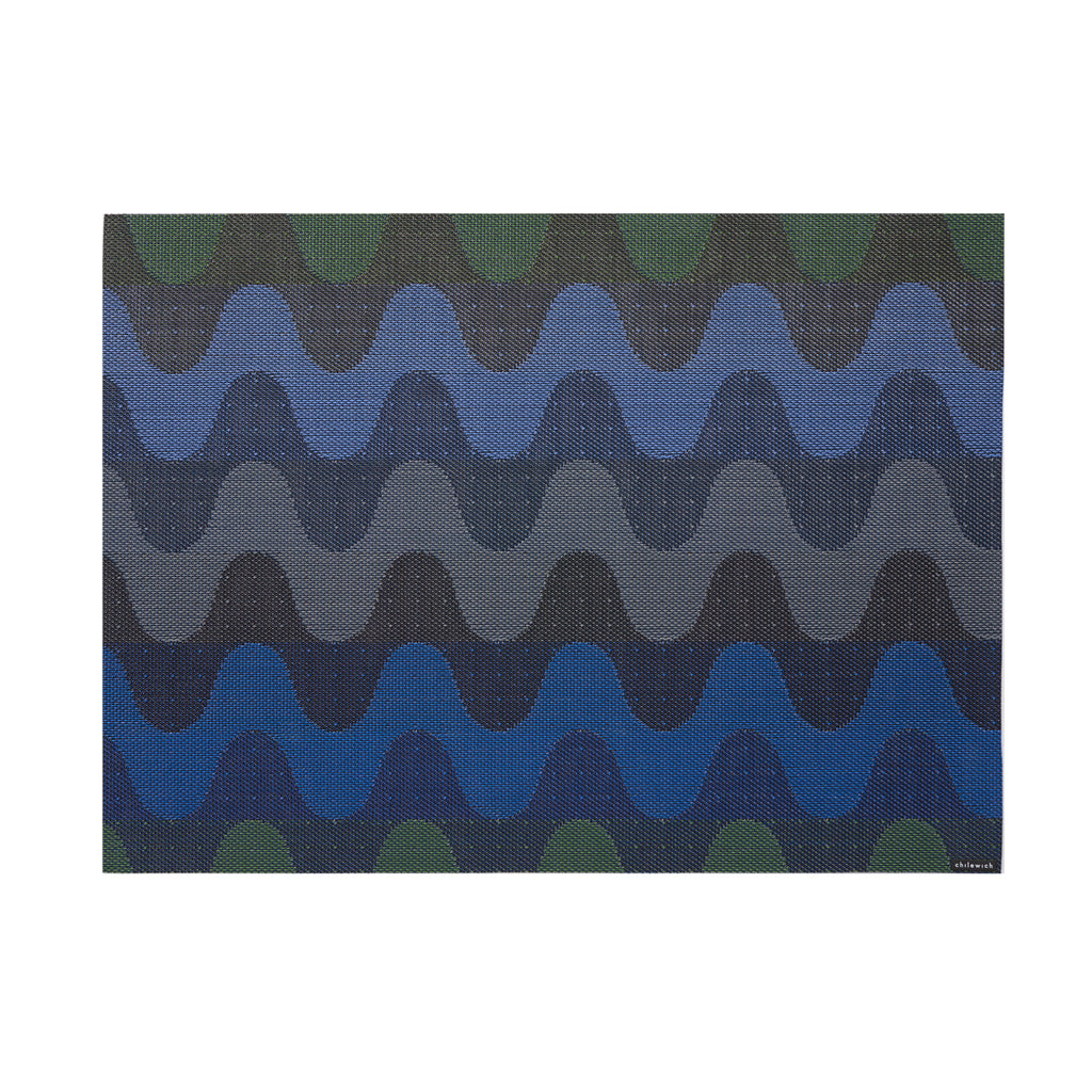 Wiggle Rectangular Placemat in Deep Sea