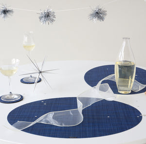 Mini Basketweave Round Placemat in Indigo