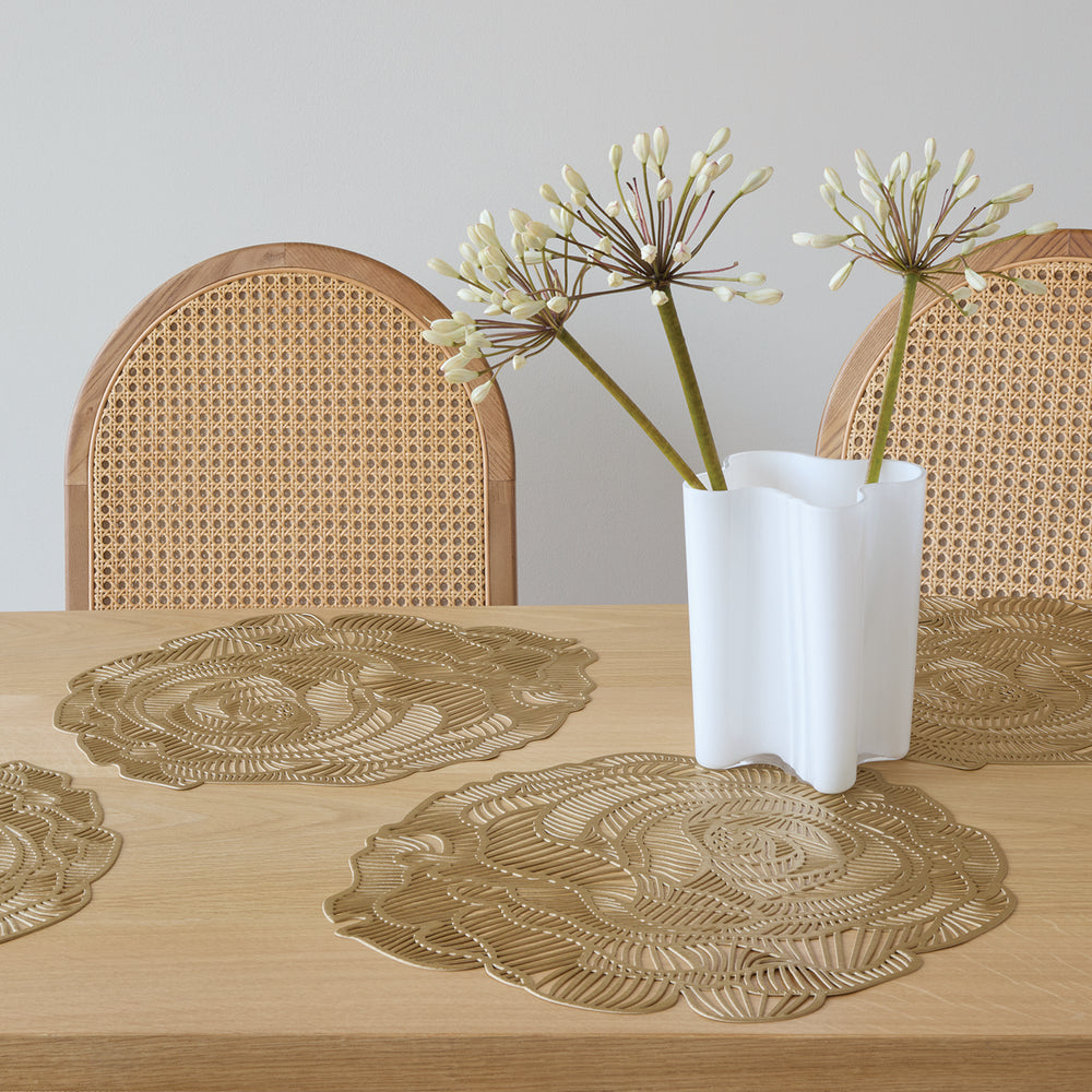 Pressed Rose Placemat in Brass
