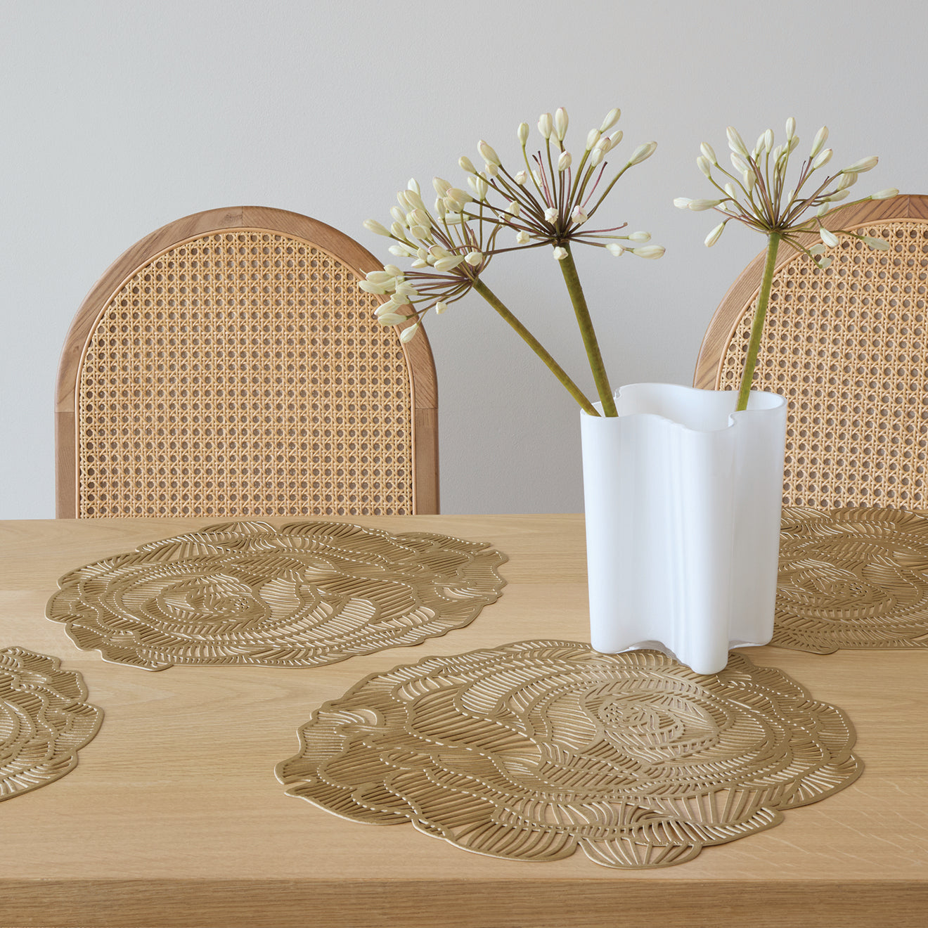 Pressed Rose Placemat in Brass