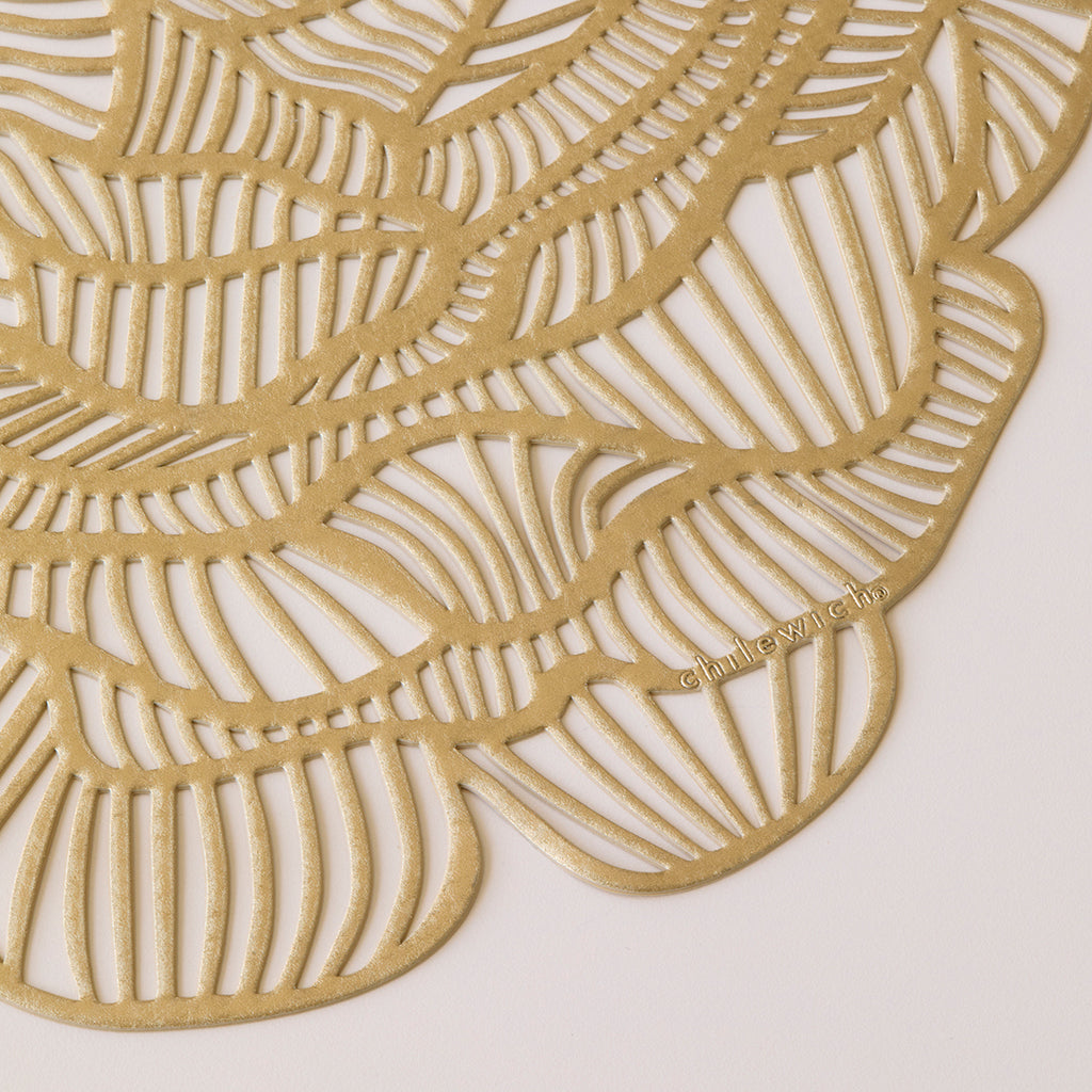 Pressed Rose Placemat in Brass