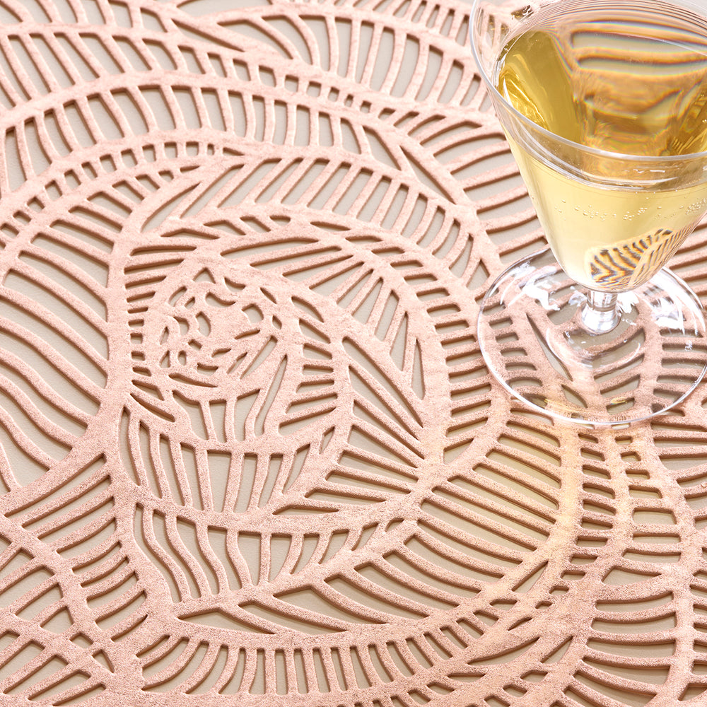 Pressed Rose Placemat in Rose Gold