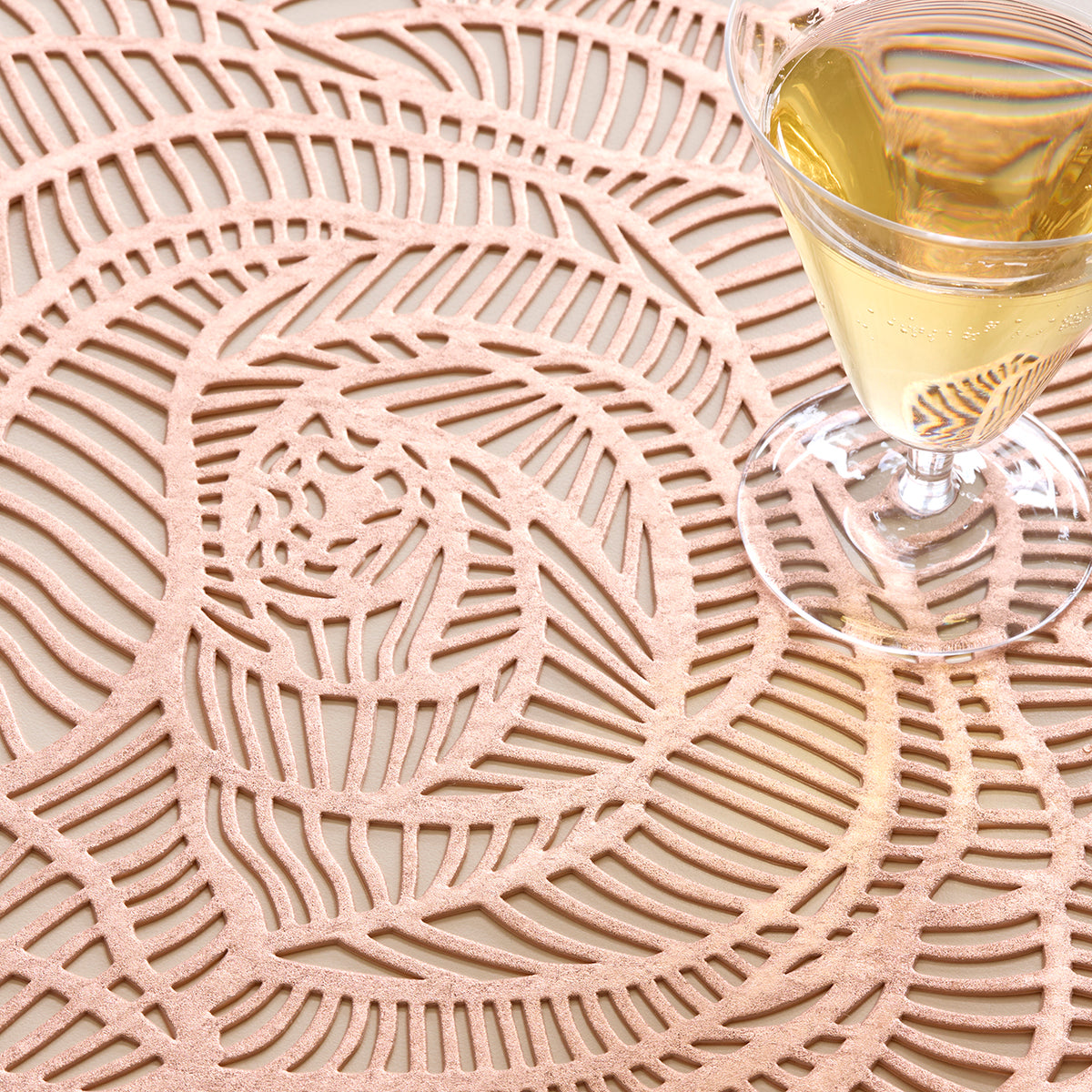 Pressed Rose Placemat in Rose Gold