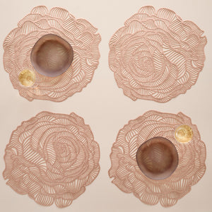 Pressed Rose Placemat in Rose Gold