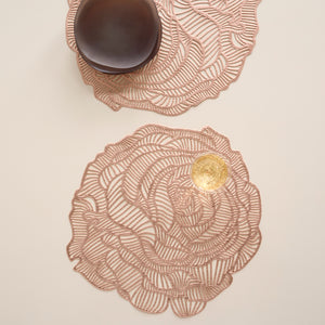 Pressed Rose Placemat in Rose Gold