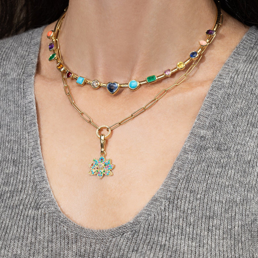 Mini Charm Chain with Diamond Clasp