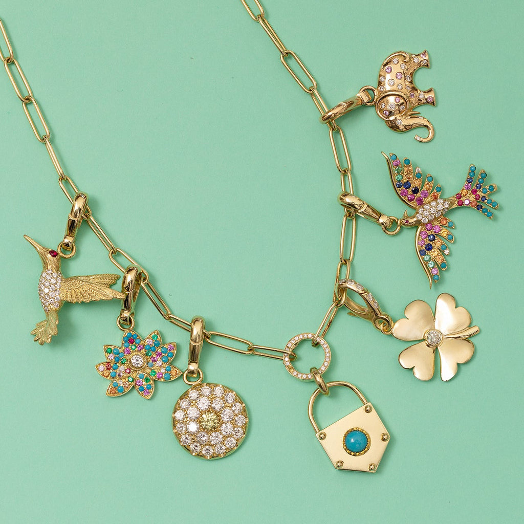 Mini Charm Chain with Diamond Clasp