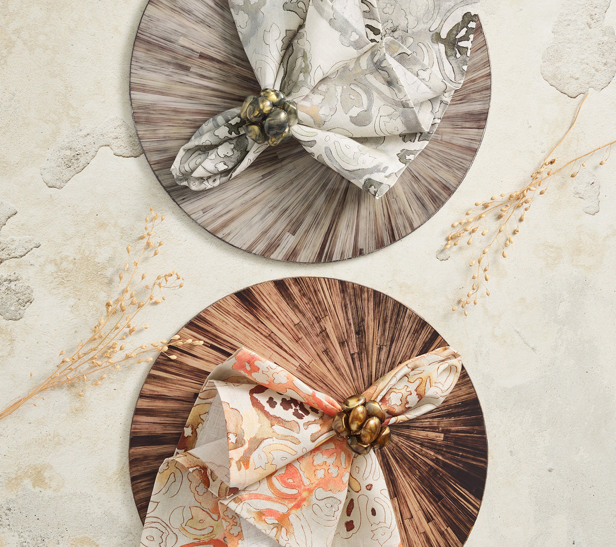 Giverny Napkin in Natural & Gray, Set of 4