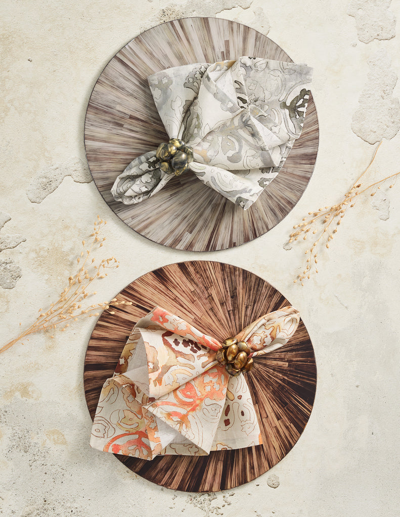 Giverny Napkin in Natural & Gray, Set of 4