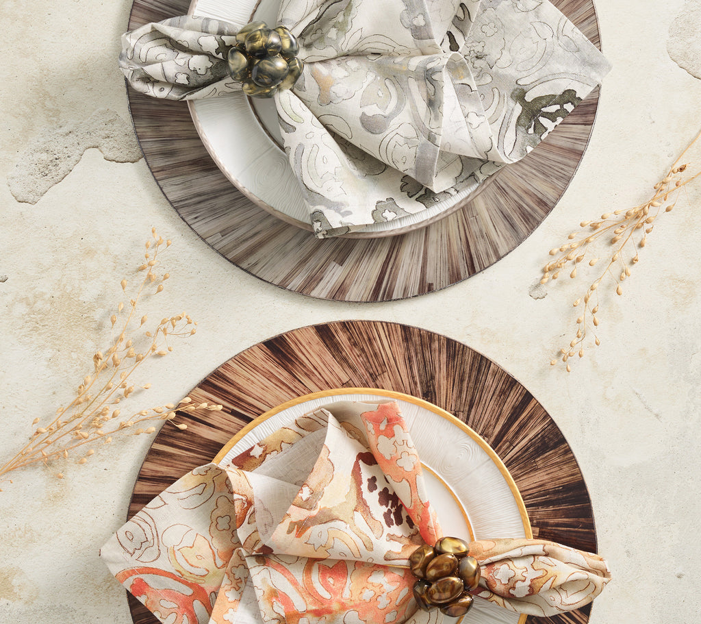 Giverny Napkin in Natural & Gray, Set of 4