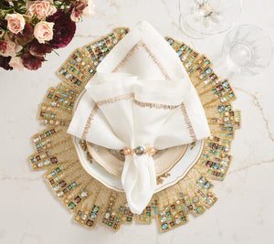 Borealis Napkin Ring in Iridescent & Champagne, Set of 4