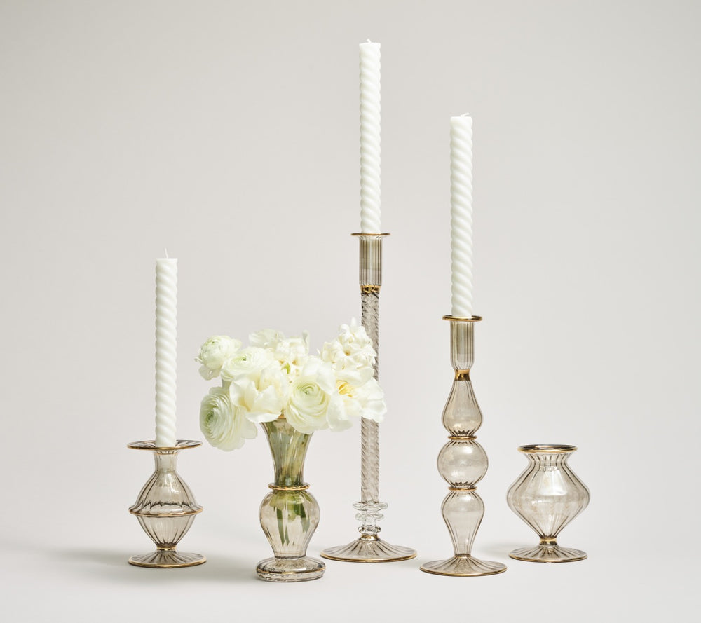 Braid Candlestick in Smoke